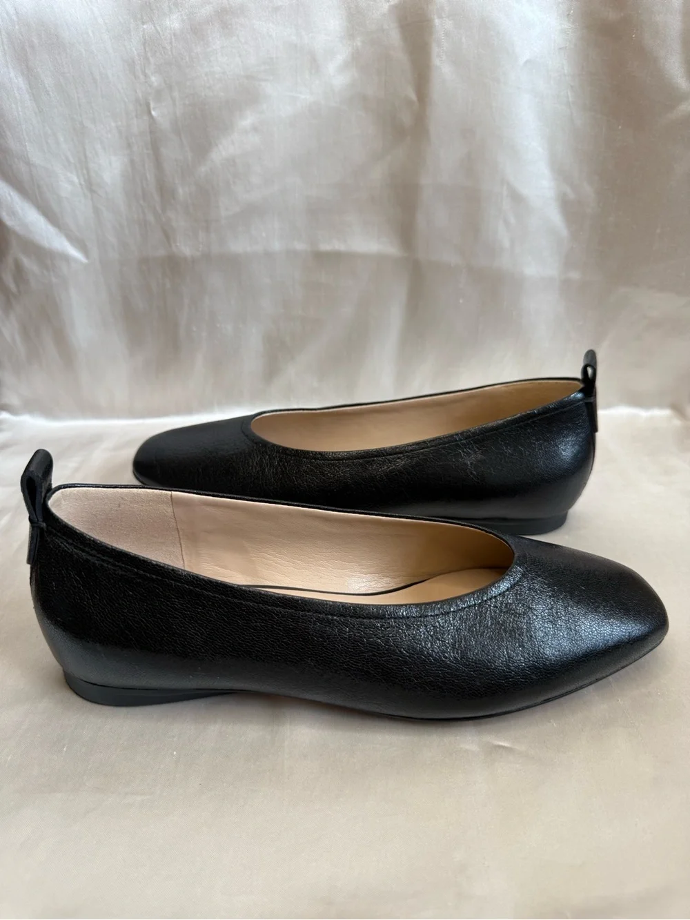 27 EDIT Black Square-Toe Ballet Flats